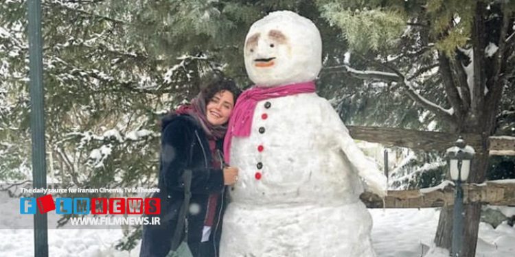 واکنش جالب الناز شاکر دوست به روزهای برفی تهران | الناز و آدم برفیاش